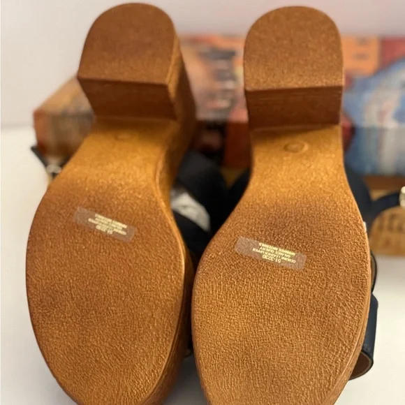 Bella Vita Pri Italy Navy Leather Platform Sandals New Women’s Size 8 WW - Picture 4 of 5